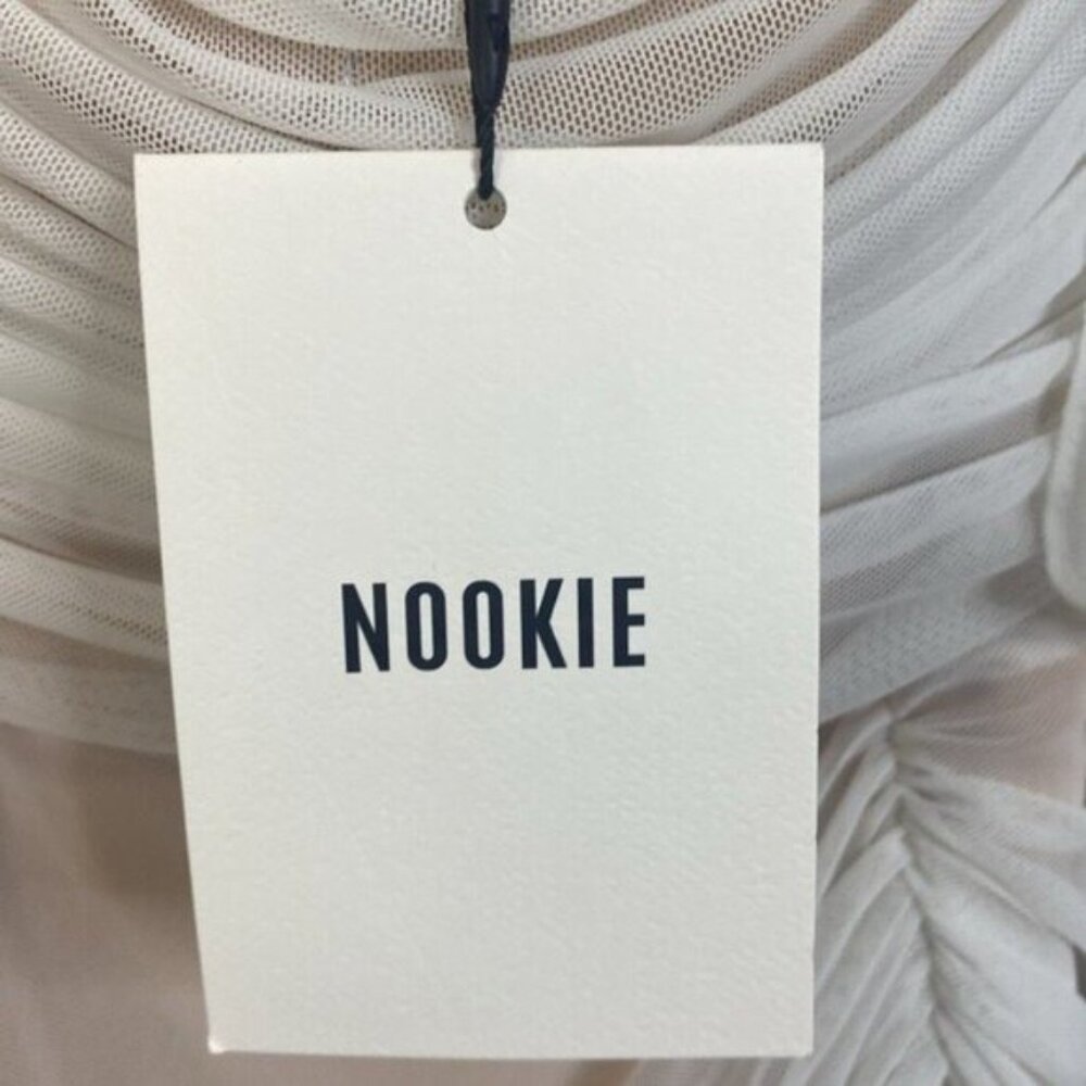 Nwt Nookie X Revolve Dita Mesh Gown In White & Nu… - image 5